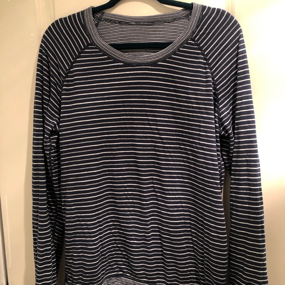 Marine Layer raglan reversible striped crewneck top